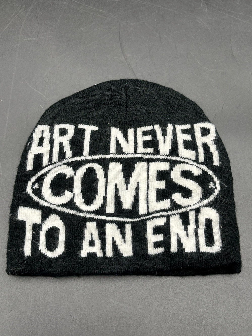 Mea Culpa "Art Never Comes To An End" Graphic Beanie